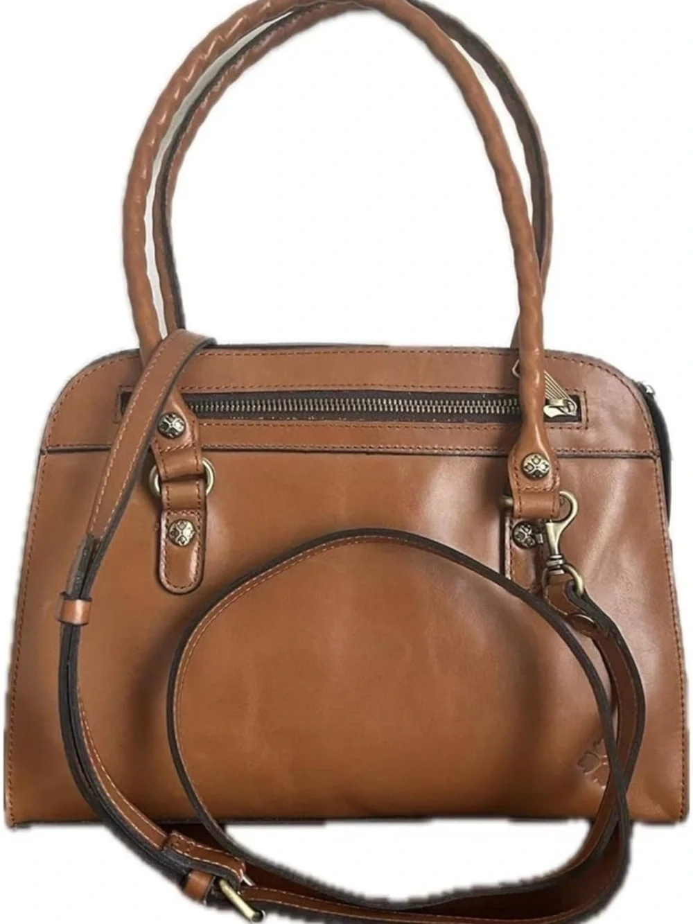 NWT Patricia Nash Calvi Biscuit Leather Satchel Crossbody Bag